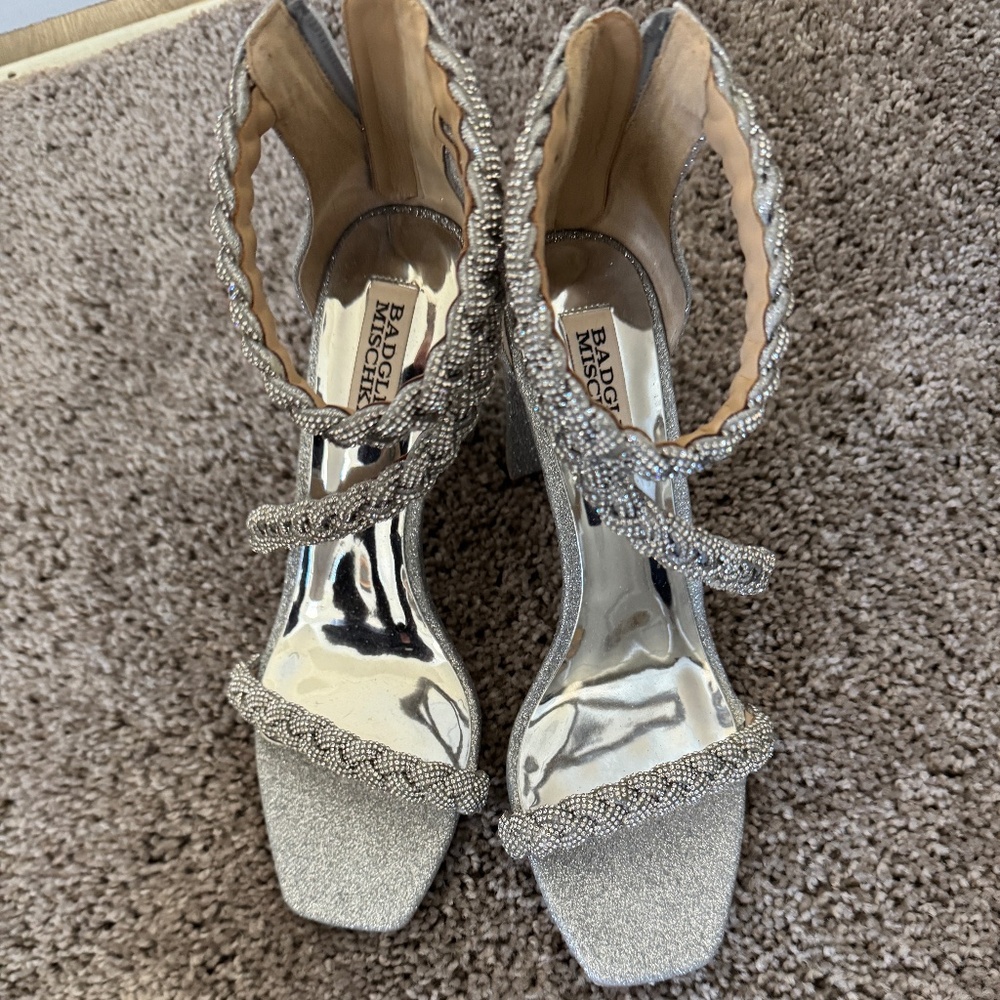 Badgley Mischka Silver Heels